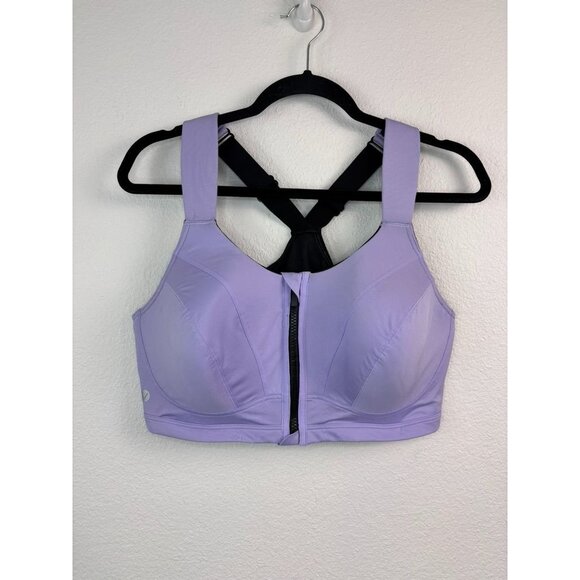 LIVI Active women's 40DD purple max support‎ underwire sports bra front closure - Picture 1 of 8